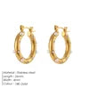 EManco Tarnish-Free Colorful Zircon Freshwater Pearl Huggie Hoop Earrings Gold Plated Stainless Steel Statement Earrings Trendy