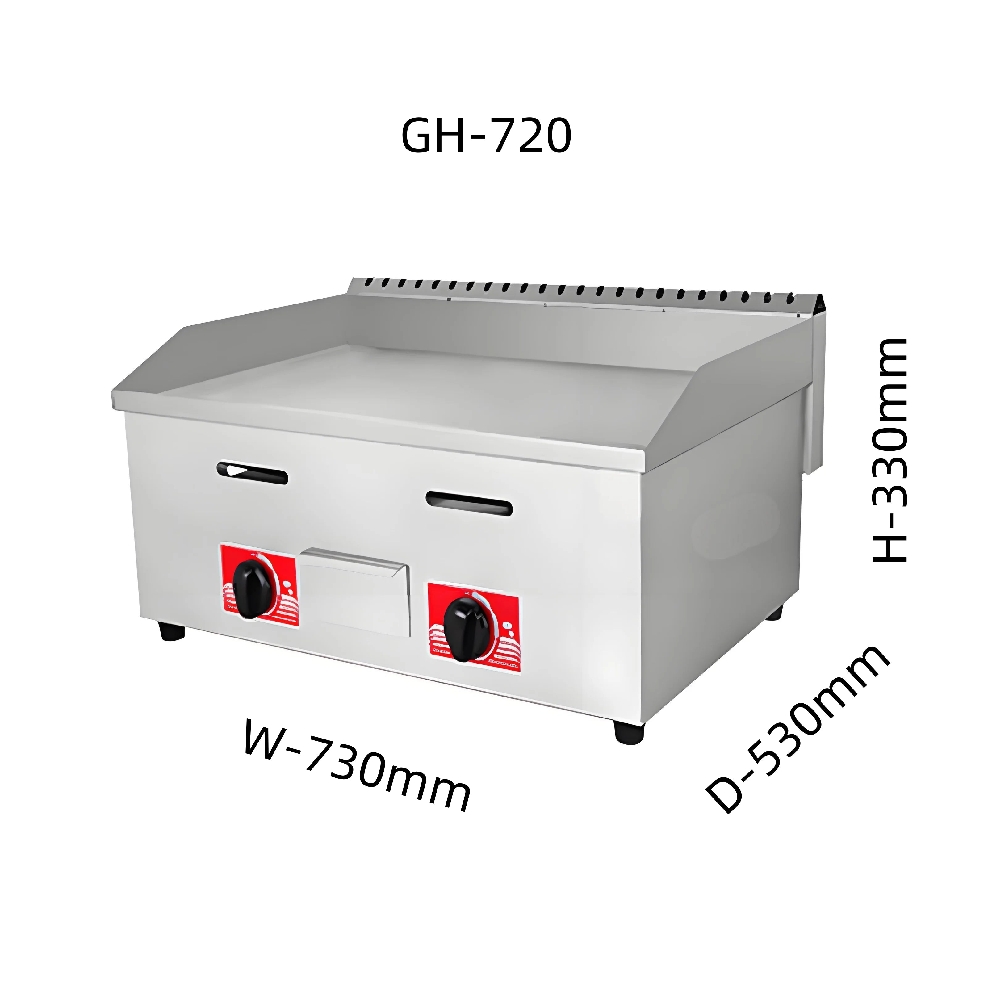 Fast Food Restaurant Kitchen Stainless Steel Countertop Gas Griddle Suitable for Frying Chicken Cutlets and Hamburgers