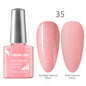 Blushimmer luxury color gel nail polish in vibrant shade, soak-off UV and LED long-lasting gel lacquer on a nail swatch.