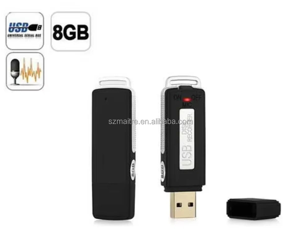 8G USB Voice Sound Recorder 3-6h Recording Duration MP3 Voice Sound Recorder Built in Rechargeiable Battery Voice Recorder USB