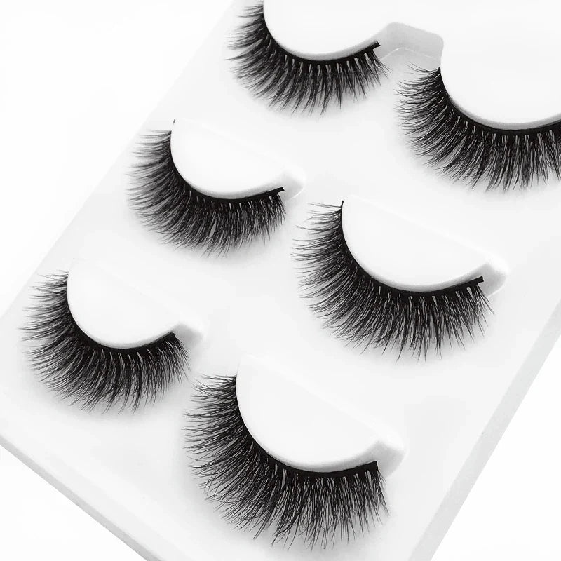 SHIDISHANGPIN 3 pairs 27 styles 3D Faux Mink Hair Soft False Eyelashes Fluffy Wispy Thick Fake Lash Handmade Eyelash Eye Makeup
