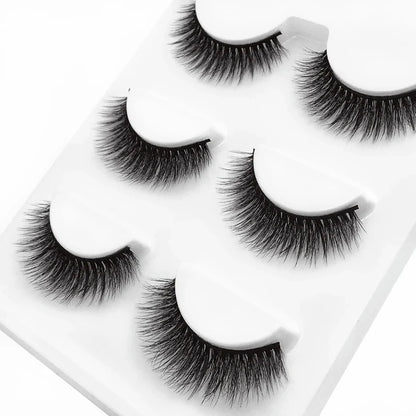 SHIDISHANGPIN 3 pairs 27 styles 3D Faux Mink Hair Soft False Eyelashes Fluffy Wispy Thick Fake Lash Handmade Eyelash Eye Makeup