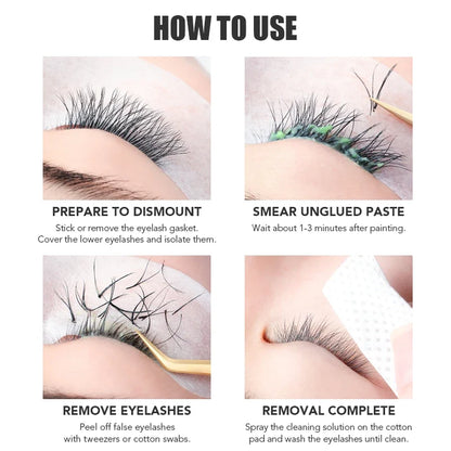 Blushimmer NATUHANA eyelash glue remover cream with applicator for gentle, professional eyelash adhesive removal.