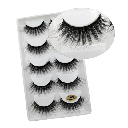 5 Pairs Multipack 3D Mink Lashes False Eyelashes Handmade Wispy Fluffy Long Lashes Natural Eye Makeup Tools Eye Lashes G806