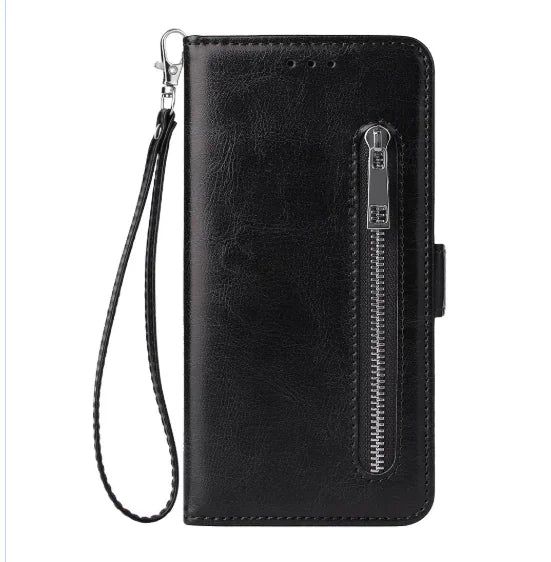 Multi-Function Zipper Wallet Case for iPhone Models