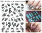 Nail Sticker Snake  Dragon Butterfly Black Multicolor Decals Nail Art Tattoo Slider Water Transfer Letter Nails Art Decoration