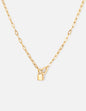 Elevated Faith heart lock paperclip chain necklace featuring a delicate heart-shaped lock pendant on a sleek chain.
