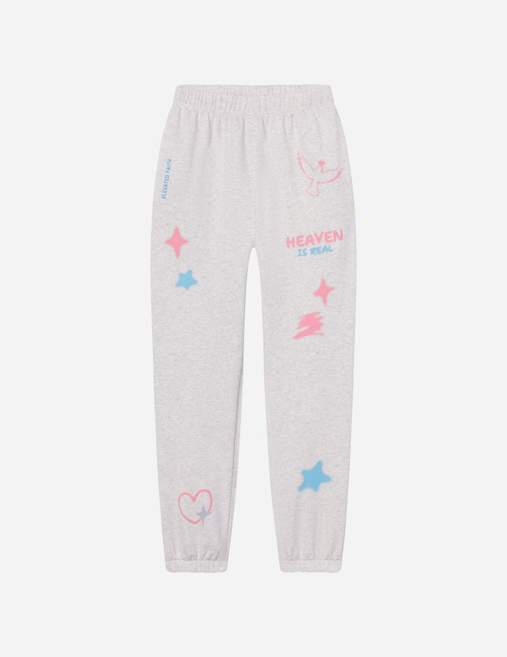 Unisex sweatpant from Elevated Faith with "Heaven Is Real" print, casual fit, soft fabric, and comfortable style.