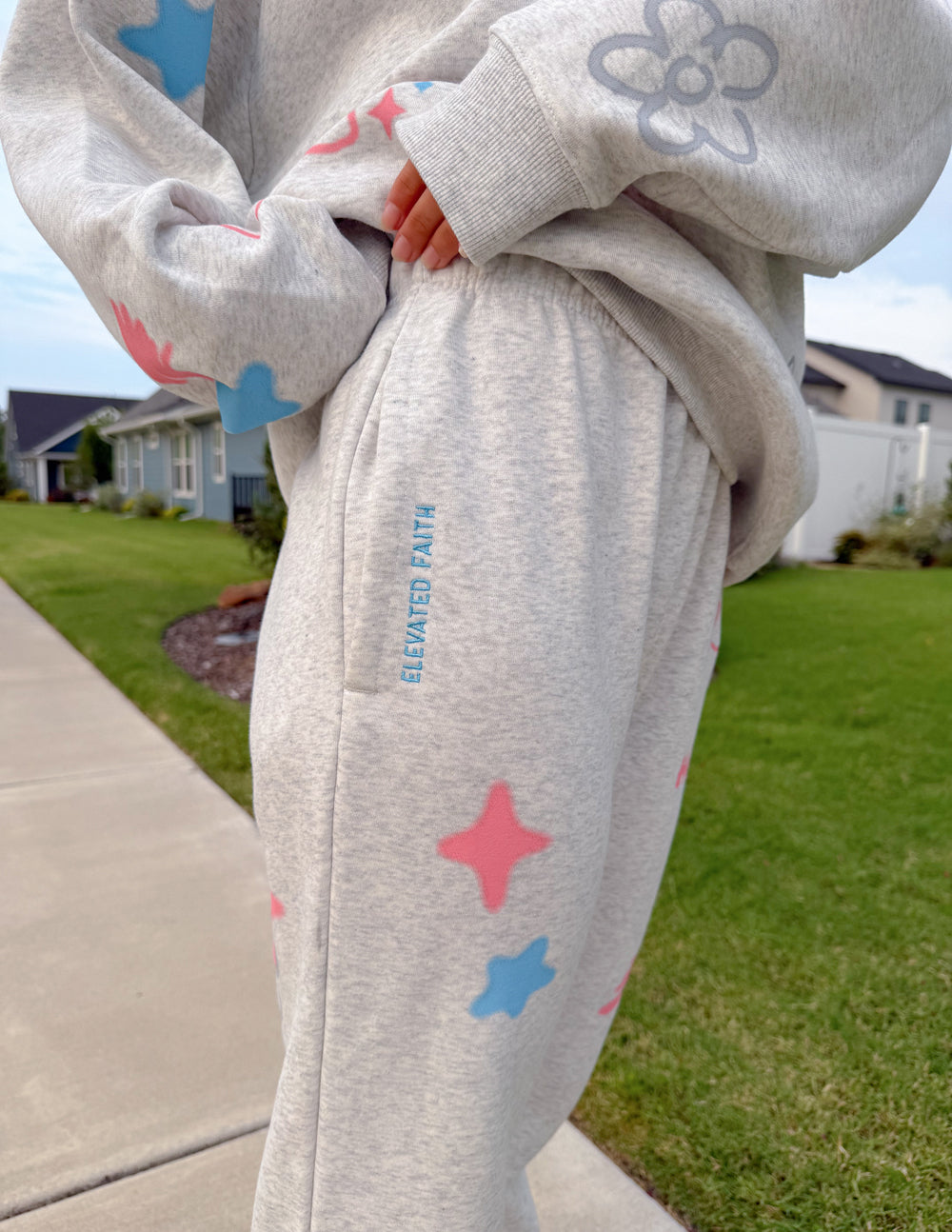Unisex Heaven Is Real sweatpant by Elevated Faith, soft fabric with printed design, casual fit, and adjustable drawstring waistband.