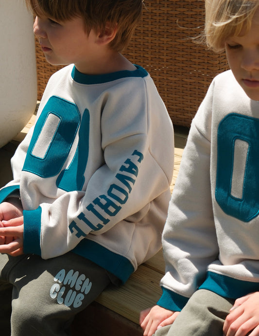 Kids crewneck sweatshirt from Elevated Faith featuring a spiritual design, soft fabric, and comfortable fit for children.