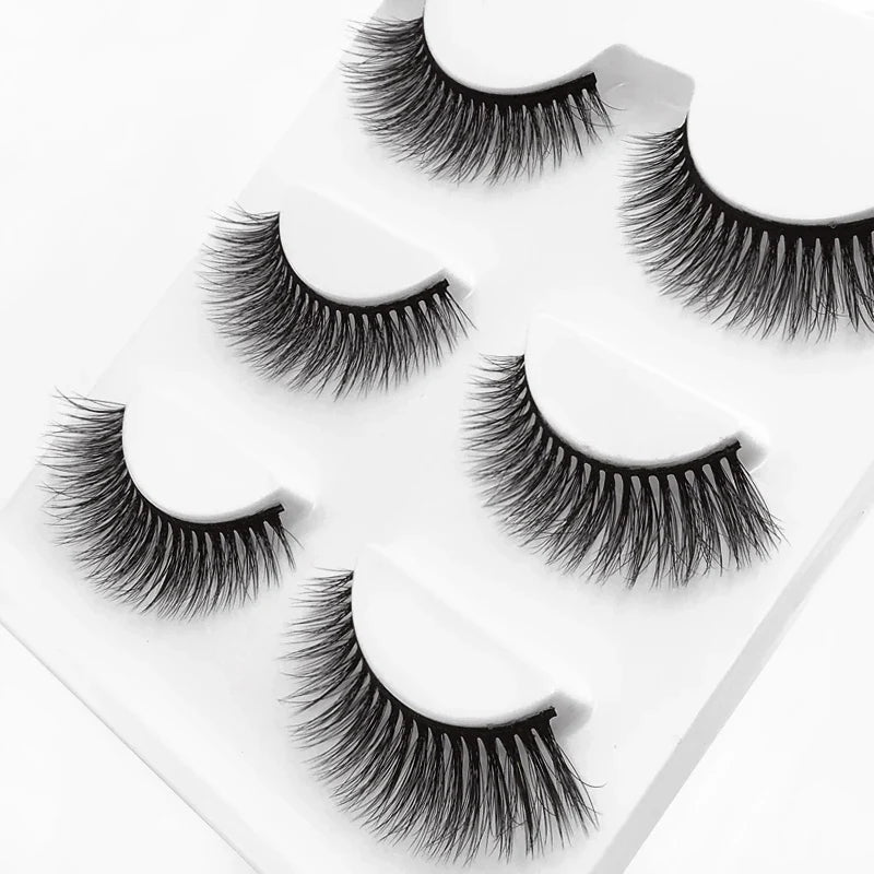 SHIDISHANGPIN 3 pairs 27 styles 3D Faux Mink Hair Soft False Eyelashes Fluffy Wispy Thick Fake Lash Handmade Eyelash Eye Makeup