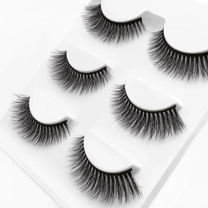 SHIDISHANGPIN 3 pairs 27 styles 3D Faux Mink Hair Soft False Eyelashes Fluffy Wispy Thick Fake Lash Handmade Eyelash Eye Makeup