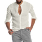 Cotton Linen Shirt long Sleeve Casual Men's
