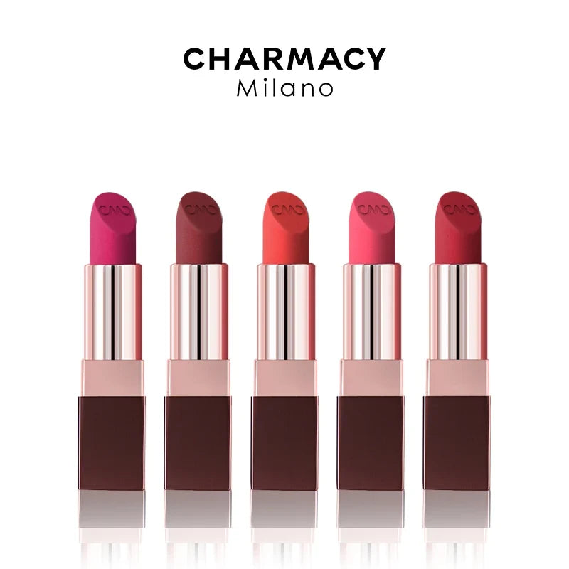 Blushimmer matte lipstick in natural red velvet shade, featuring smooth, durable lip color for women’s beauty and makeup.