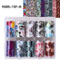 Blushimmer leopard print nail foils and snake skin transfer paper for animal print manicure nail art decoration.