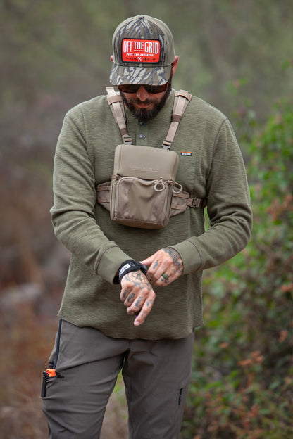 Dark olive Draper Henley long sleeve shirt by Off The Grid Surplus, featuring a comfortable fit and classic Henley design.