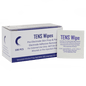 iReliev TENS Prep Wipes, accessories for pain relief, shown in transparent packaging with wipes ready for use.