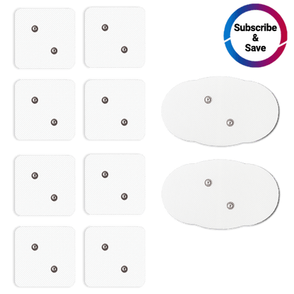iReliev wireless electrode pads refill kit with large and small reusable electrode pads for TENS and EMS therapy.
