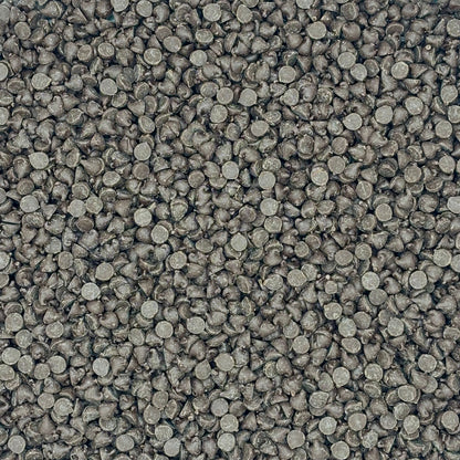 Hershey’s semi-sweet chocolate baking chips from Candy In Bulk in a bulk value bag, shown in a close-up image.