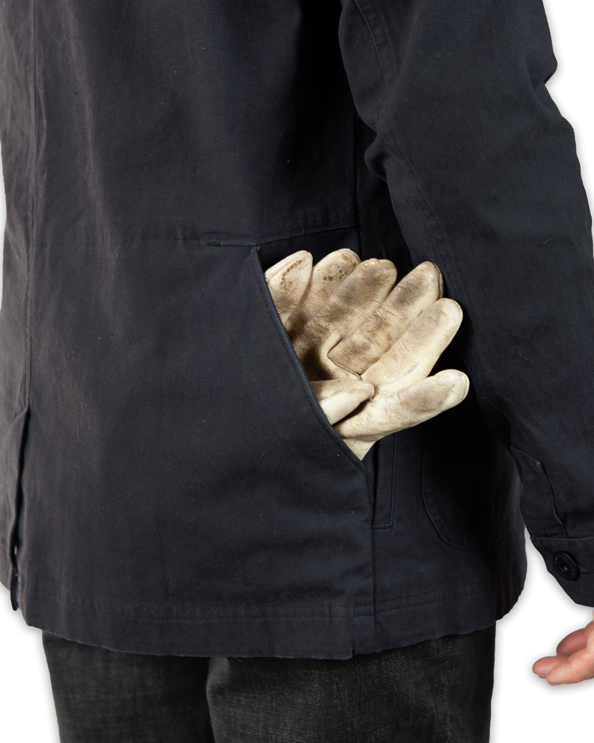 Black Heston Chore Coat jacket by Off The Grid Surplus, featuring durable fabric and utility-style design.
