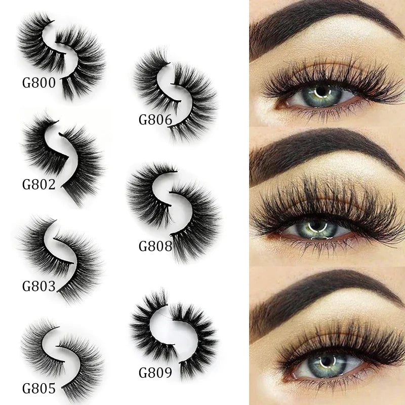 5 Pairs Multipack 3D Mink Lashes False Eyelashes Handmade Wispy Fluffy Long Lashes Natural Eye Makeup Tools Eye Lashes G806