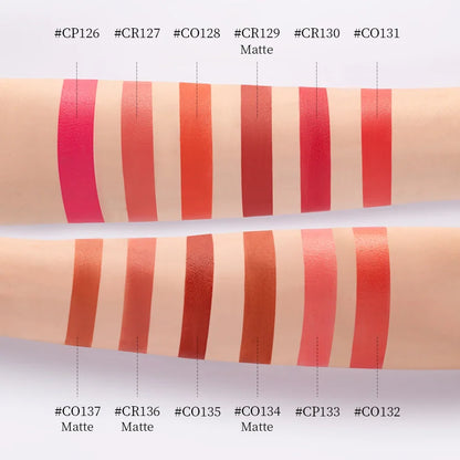 Blushimmer CATKIN Velvet Matte Lipstick in hydrating satin finish, smooth, creamy texture, 3.6g, displayed in a sleek lipstick tube.