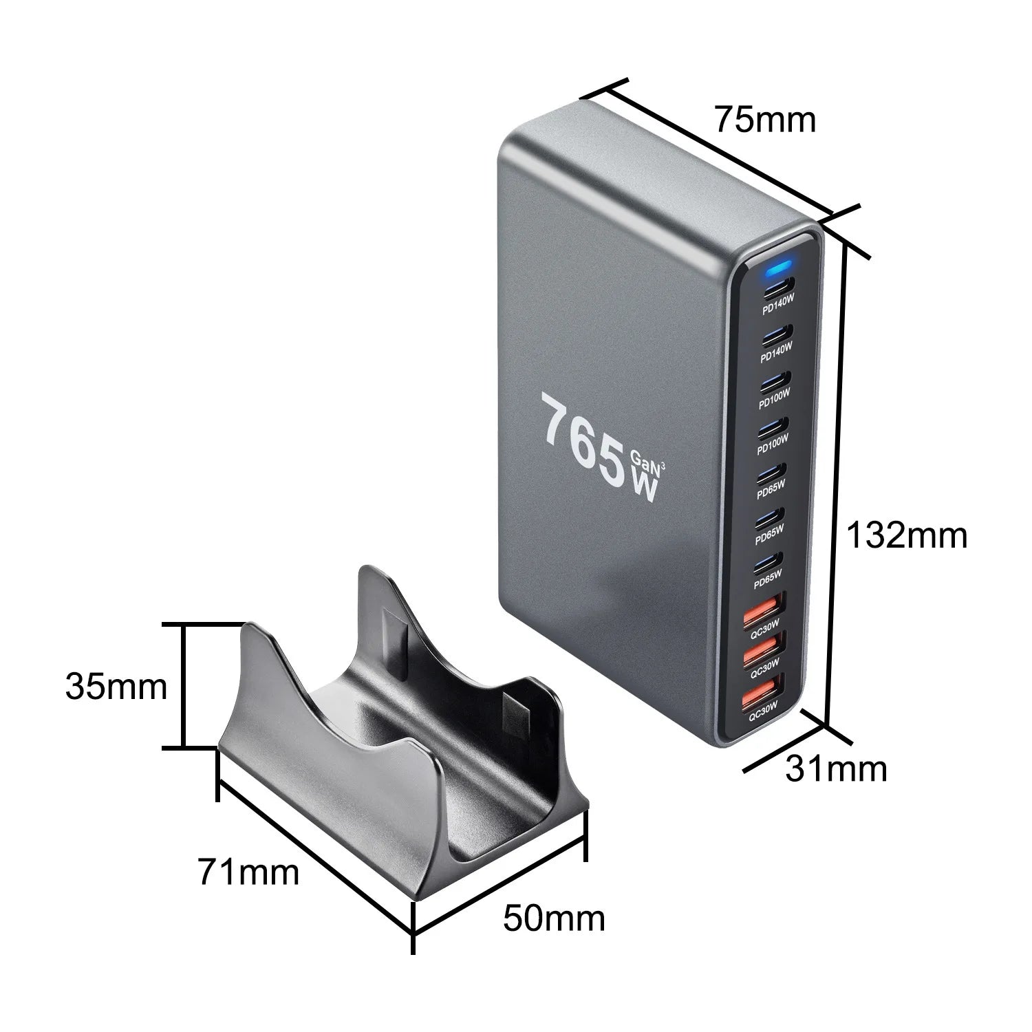 Super Fast Charging 765W Multi Port Power Station Portable Charger for Tablet Laptop for iPhone Desktop Power Charger Adapter