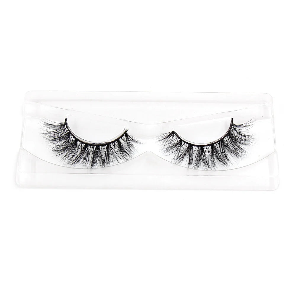 Blushimmer LEHUAMAO 5D Mink Eyelashes with wispy, cross design, fluffy natural look, handmade false lashes for makeup extension.
