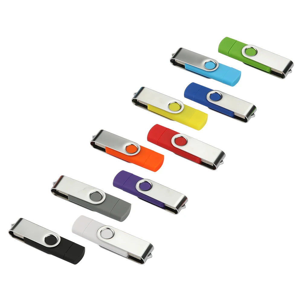 Custom LOGO Twister USB Flash Drive 2.0  3.0 Swivel Type-c Memory Stick Promotion Pendrve