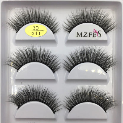 Set of 5 pairs of natural 3D mink false eyelashes by Blushimmer, perfect for makeup and beauty looks.