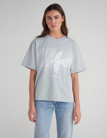Elevated Faith His Love Endures Forever heavyweight T-shirt featuring a bold, faith-inspired graphic on soft, durable fabric.