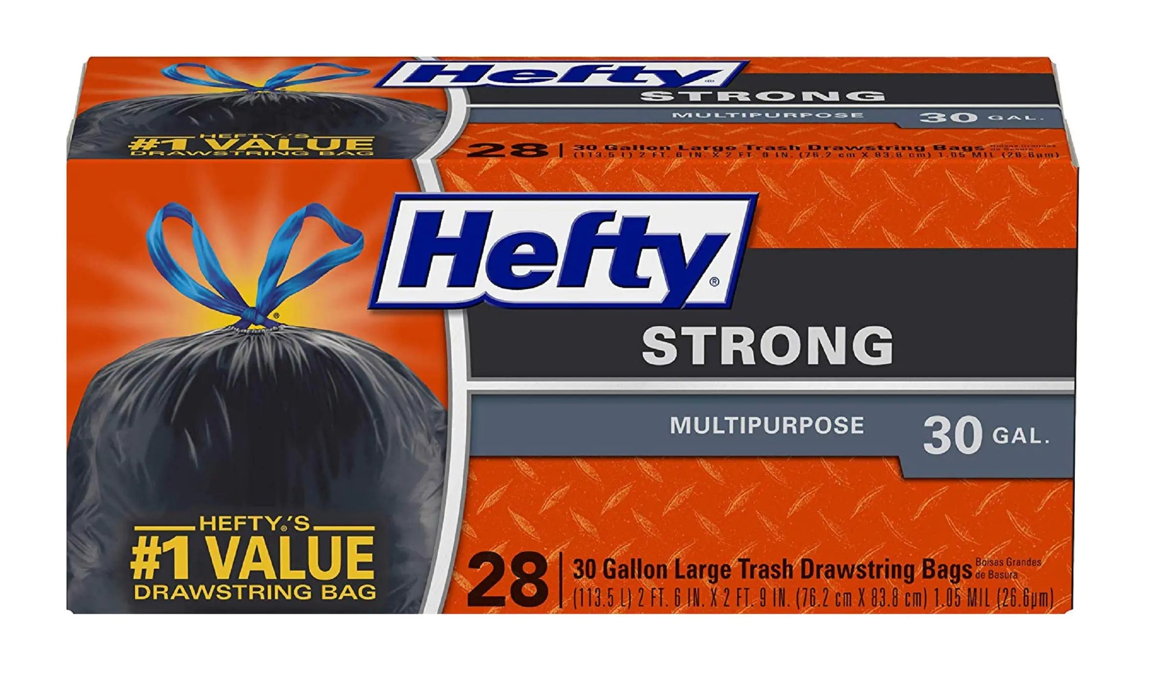 Hefty Strong Large Multipurpose Trash Bags - 30 Gallon 28 Count