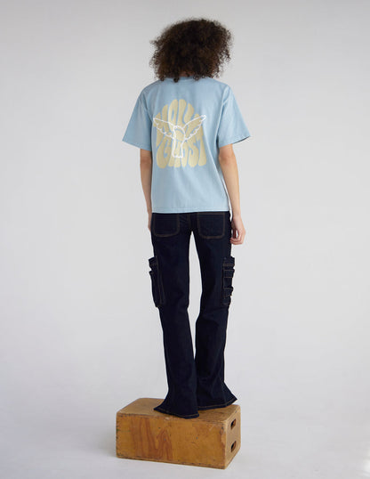 Black Holy Ghost Heavyweight T-Shirt by Elevated Faith featuring bold graphic print on the front.