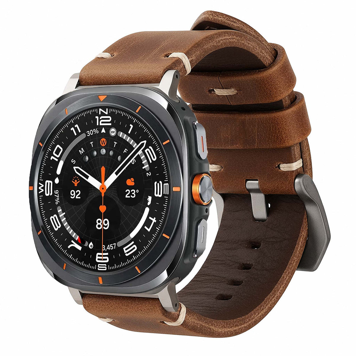 Robust Leather Strap R01 for Samsung Galaxy Watch Ultra, featuring Horween leather with a sleek, durable design.