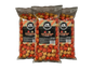 Junior Snacks Company Hot Cheddar and Caramel Mix in a three-pack, featuring colorful snack bags with cheesy and sweet treats.