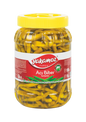 S101 Yakamoz hot pepper pickle in a clear glass jar, showcasing vibrant red hot peppers and pickle slices inside.