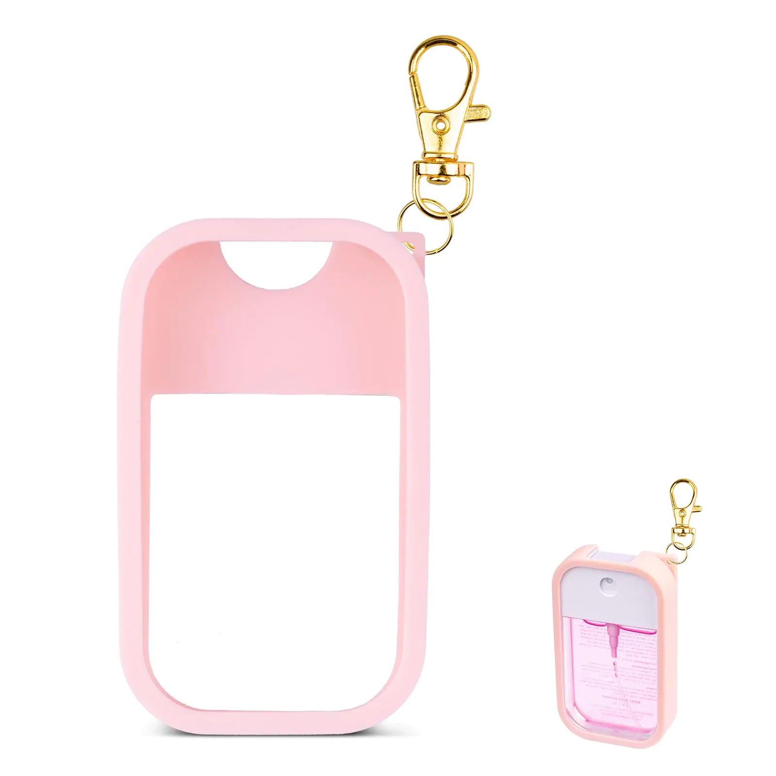 VANEST Silicone Case Compatible with Touchland Hand Sanitizer Spray Protective Case with Keychain for Power Mist and Glow Mist 1 fl oz Hand Sanitizer Spray Accessory (Pink 1 Pack)