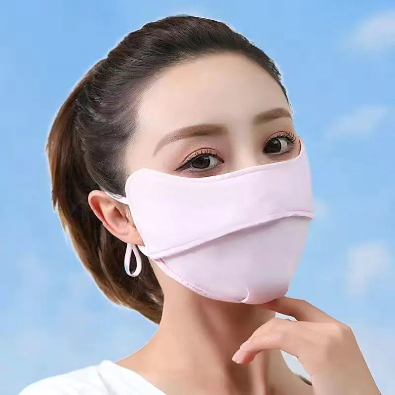 Ice Silk Summer Sun Protection Mask for Women