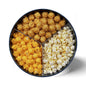 Junior Snacks Company holiday 2-gallon tin filled with assorted snack treats, festive packaging, and bright holiday design.