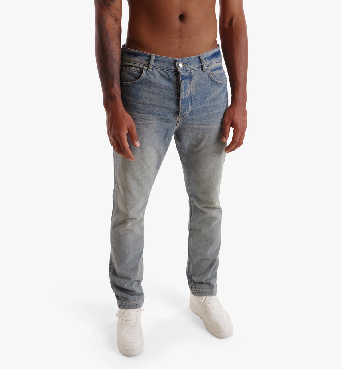 Light blue SPOILT SOCIETY Dawn jeans with classic five-pocket design and slim fit, displayed on a neutral background.