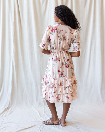 Vintage Romance dress by Downeast, featuring lace details and a flowing silhouette, perfect for elegant occasions.