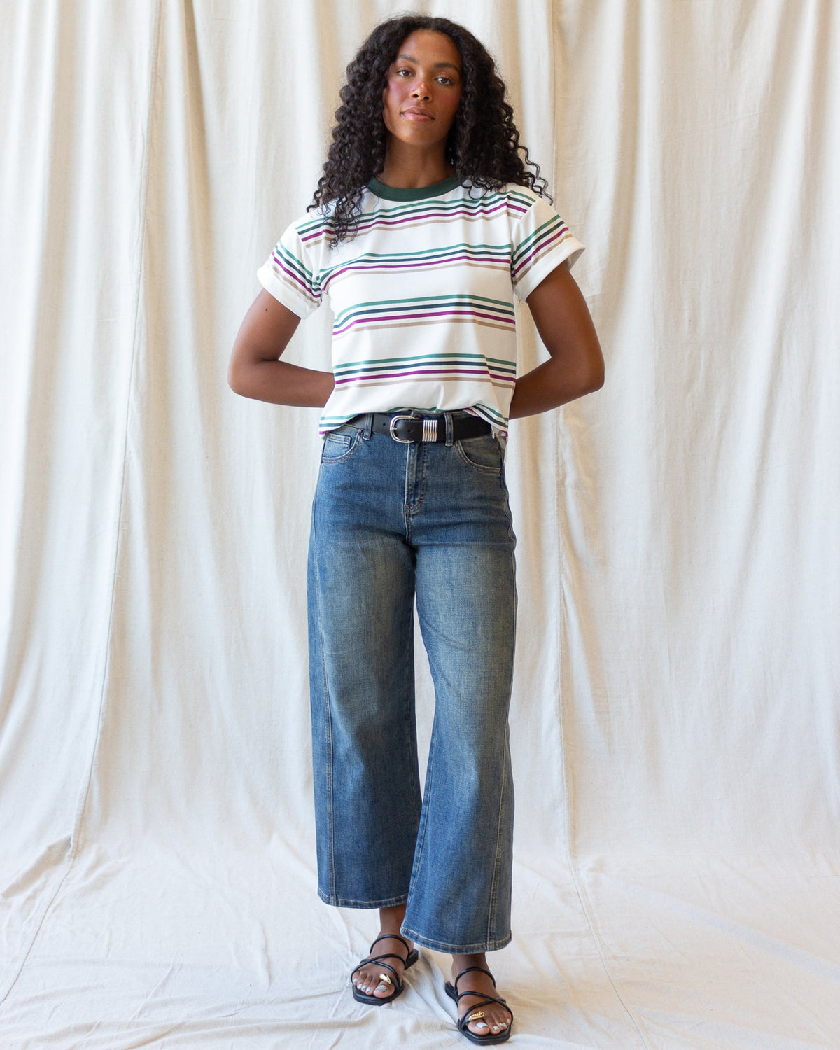 Downeast Fundamental Tee in soft fabric, showcasing a classic casual top with short sleeves and a comfortable fit.