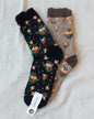 Downeast Fall florals socks set featuring colorful floral patterns on cozy, stylish socks for autumn wear.