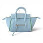 Powder blue BEACH HAUS Cabana Tote Mini with woven handles and spacious interior for beach or casual use.