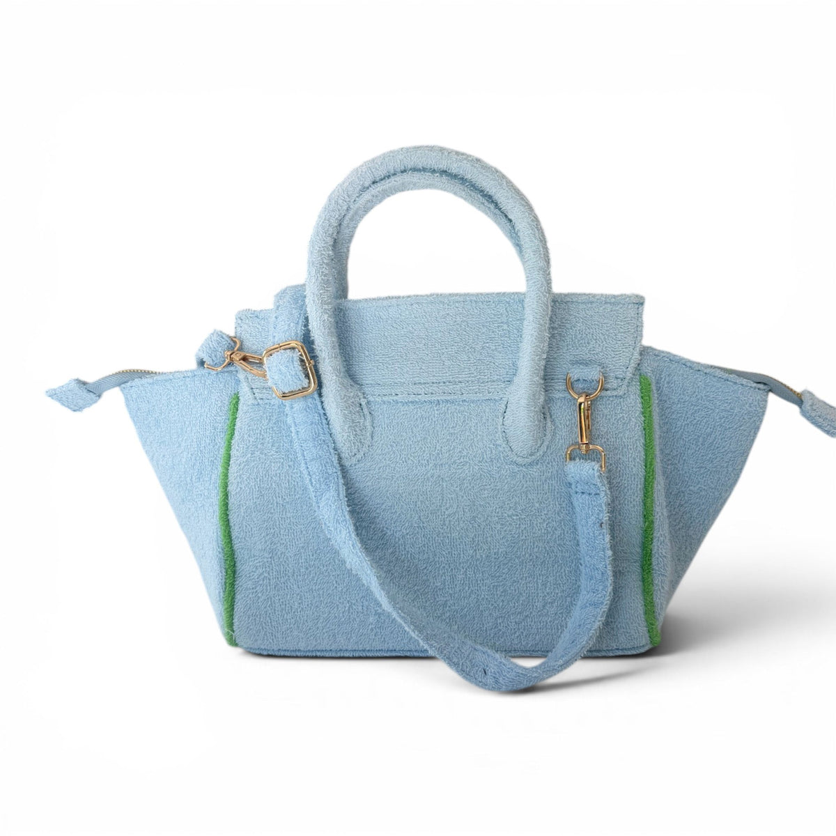 Powder blue BEACH HAUS Cabana Tote Mini with woven handles and spacious interior for beach or casual outings.