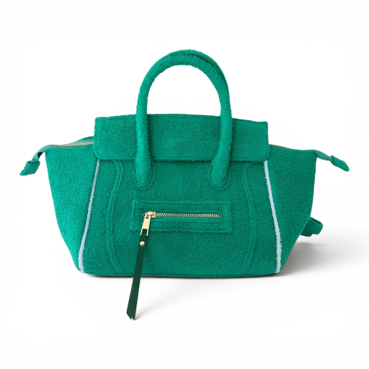 Kelly green Cabana Tote Mini by BEACH HAUS with woven texture, small size, and sturdy handles, perfect for beach or casual outings.