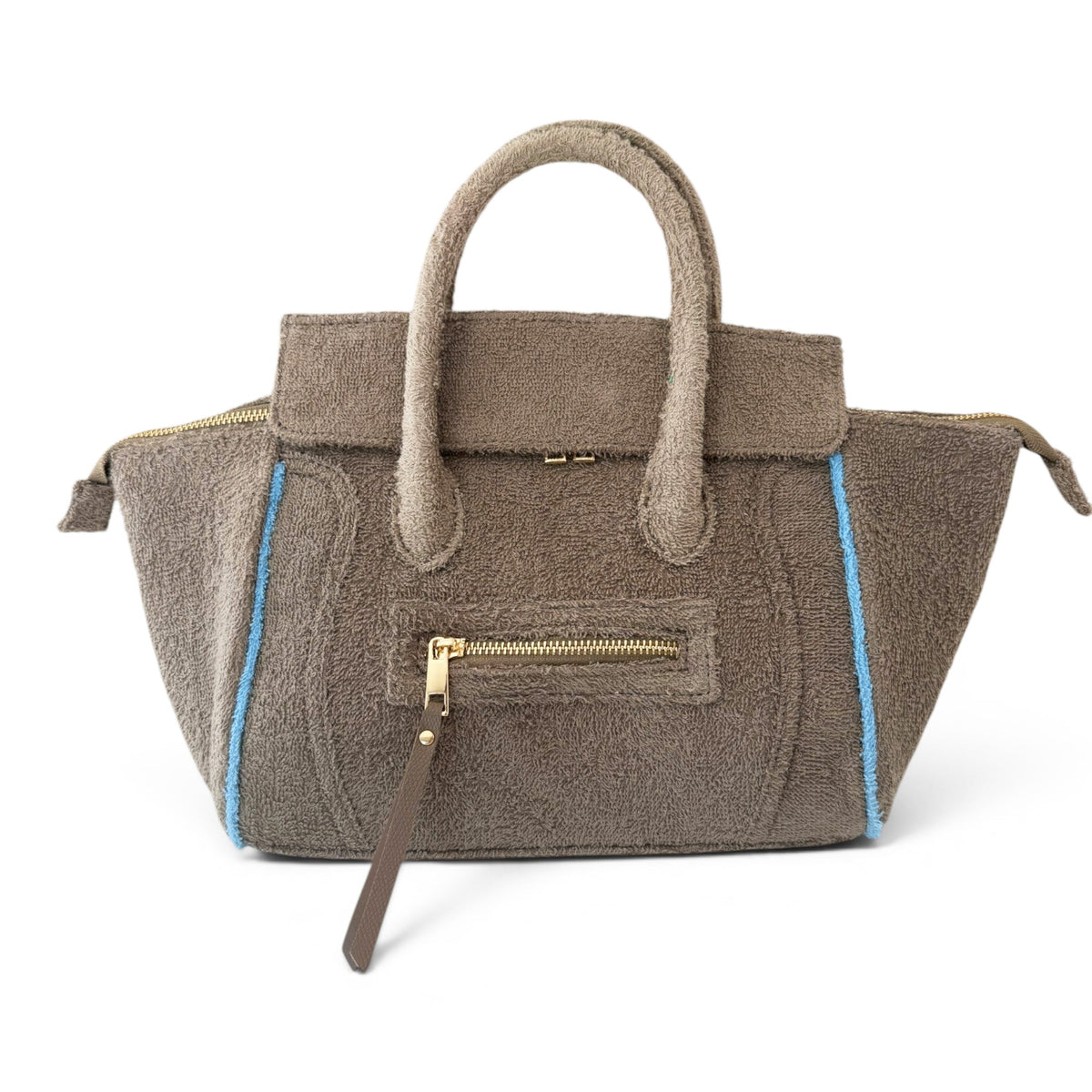 Beach Haus Cabana Tote Mini in tobacco color, showing the stylish woven design and compact size for beach or casual use.