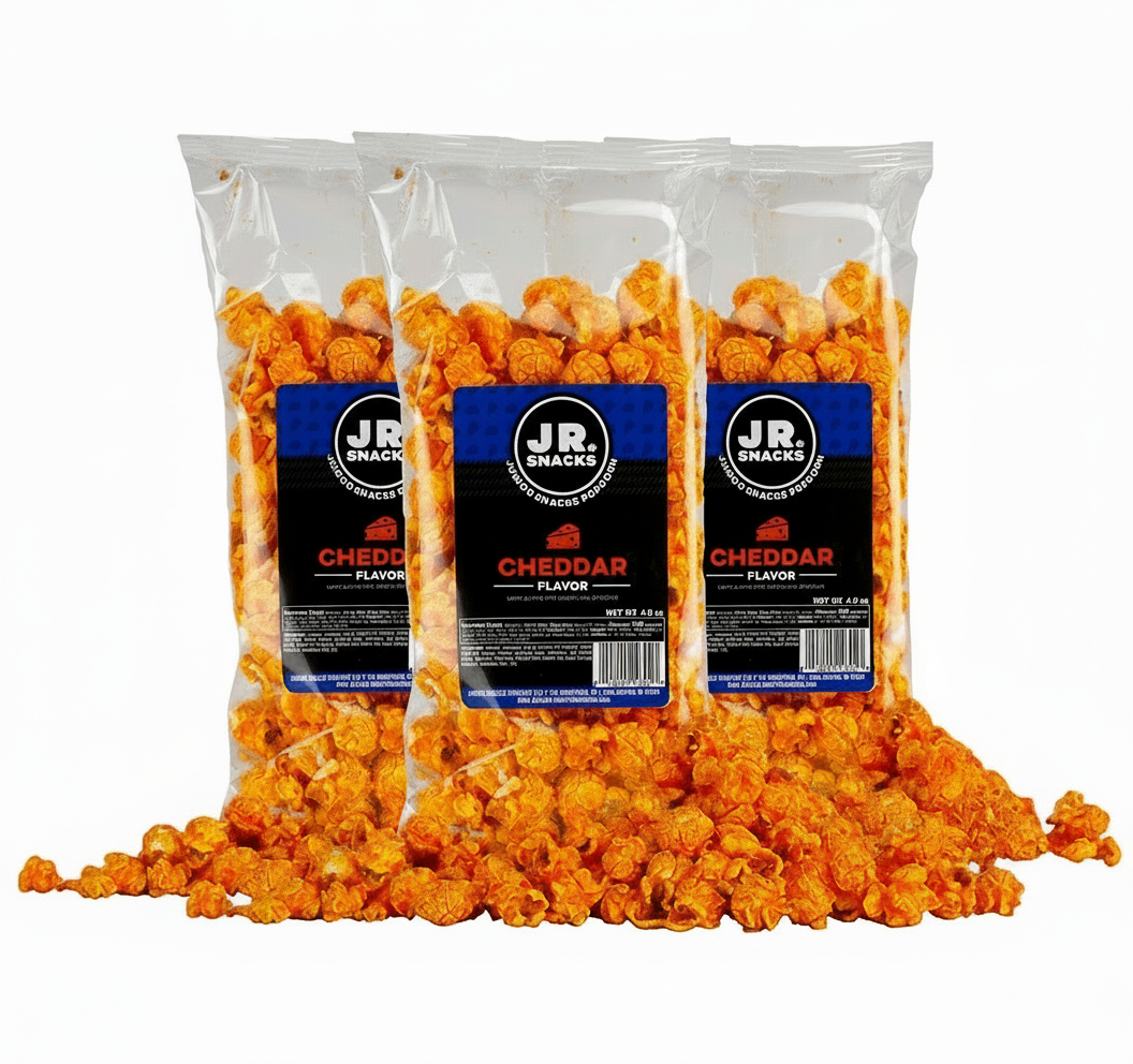 Assorted Junior Snacks Company sample pack with colorful snack bags and variety of kid-friendly snack options.