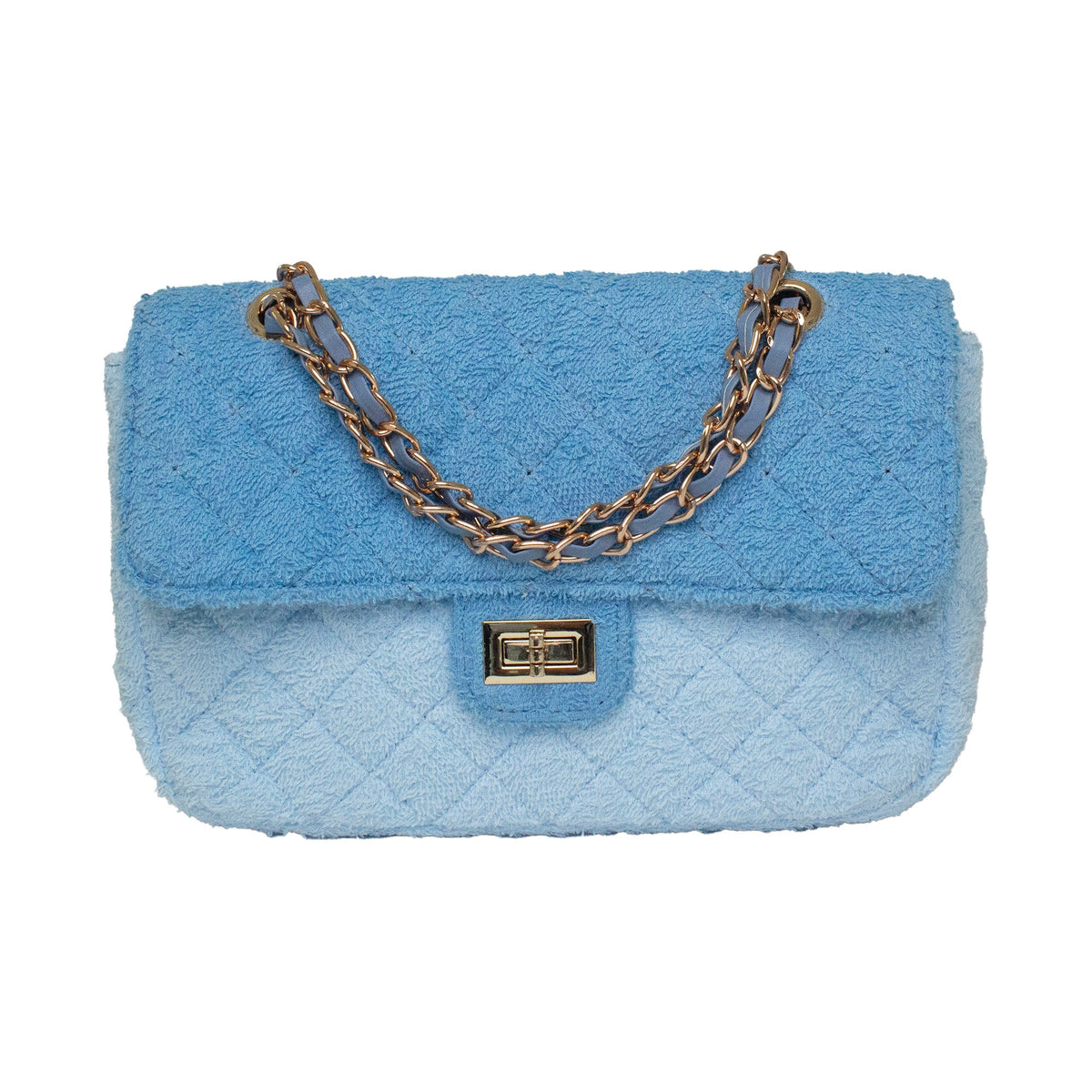 Small Shoreline Flap in two-tone blue by BEACH HAUS, featuring stylish design and fabric details.