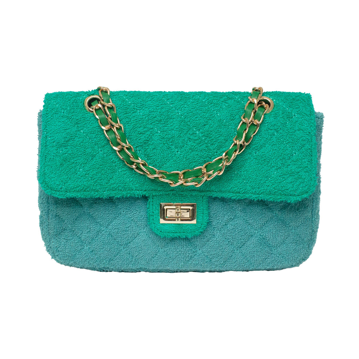 Small Shoreline Flap by BEACH HAUS in two-tone green, showcasing a stylish, casual accessory with a flap design.